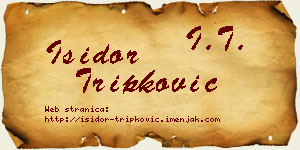 Isidor Tripković vizit kartica
